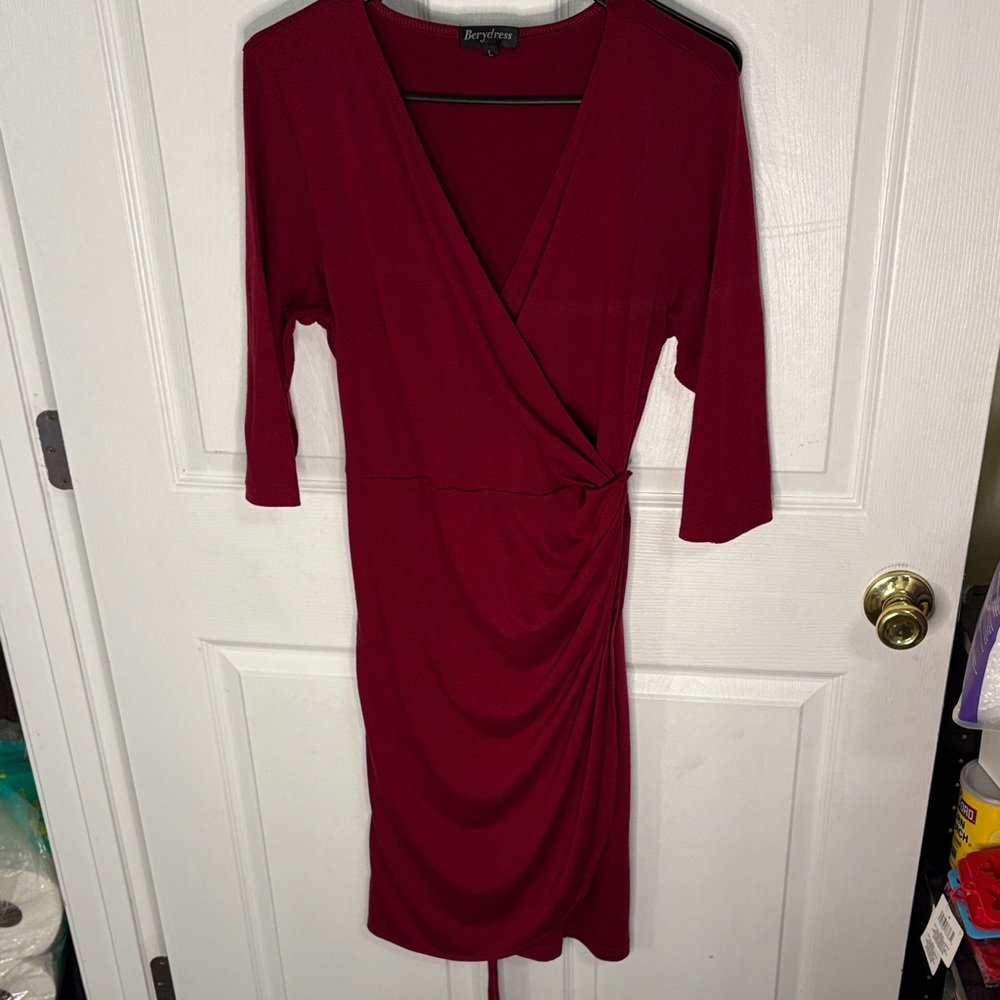 Burgundy Wrap Dress